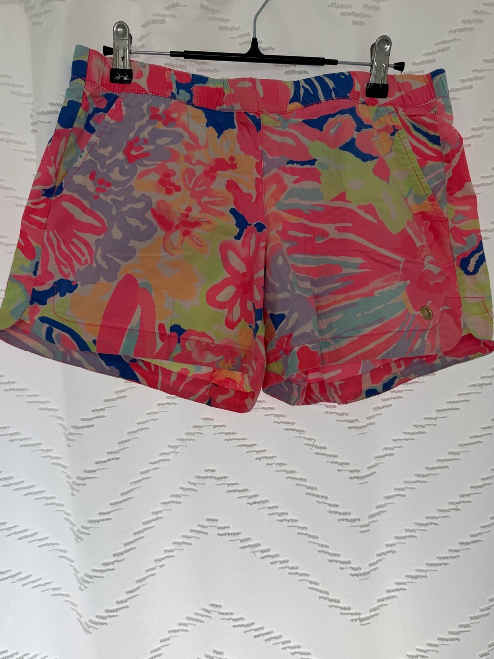 Lilly Pulitzer Pink and Blue Floral High Waist Shorts